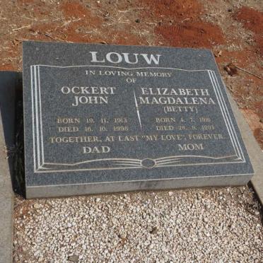 LOUW Ockert John 1913-1996 &amp; Elizabeth Magdalena 1916-1993