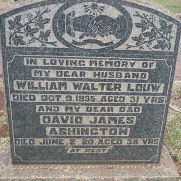 LOUW William Walter -1935 :: ASHINGTON David James -1920