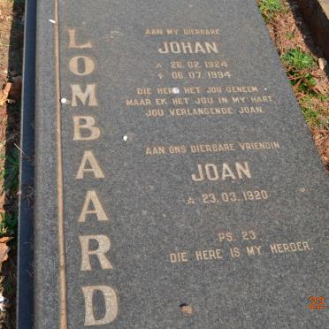 LOMBAARD Johan 1924-1994 &amp; Joan 1920-