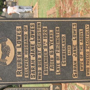 LOWES Reuben -1920 &amp; Sarah Jane -1922
