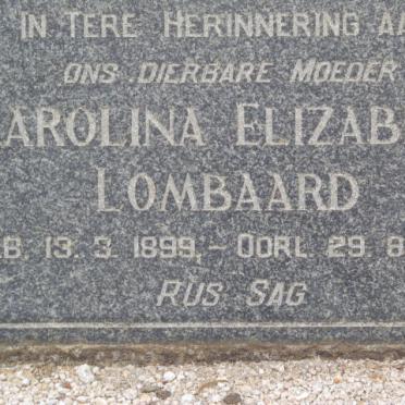 LOMBAARD Carolina Elizabeth 1899-1966