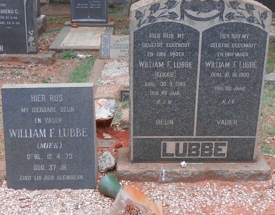 LUBBE William F. -1950 :: LUBBE William F. -1965 :: LUBBE William F. -1973