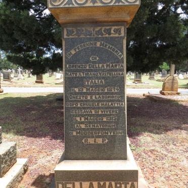 MARTA Lorenzo, Della 1874-1915