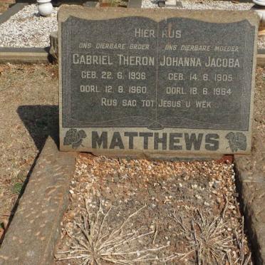 MATTHEWS Johanna Jacoba 1905-1964 :: MATTHEWS Gabriel Theron 1936-1960