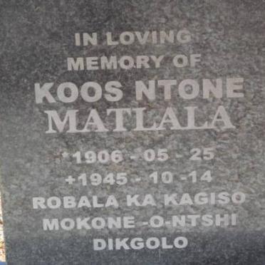 MATLALA Koos Ntone 1906-1945