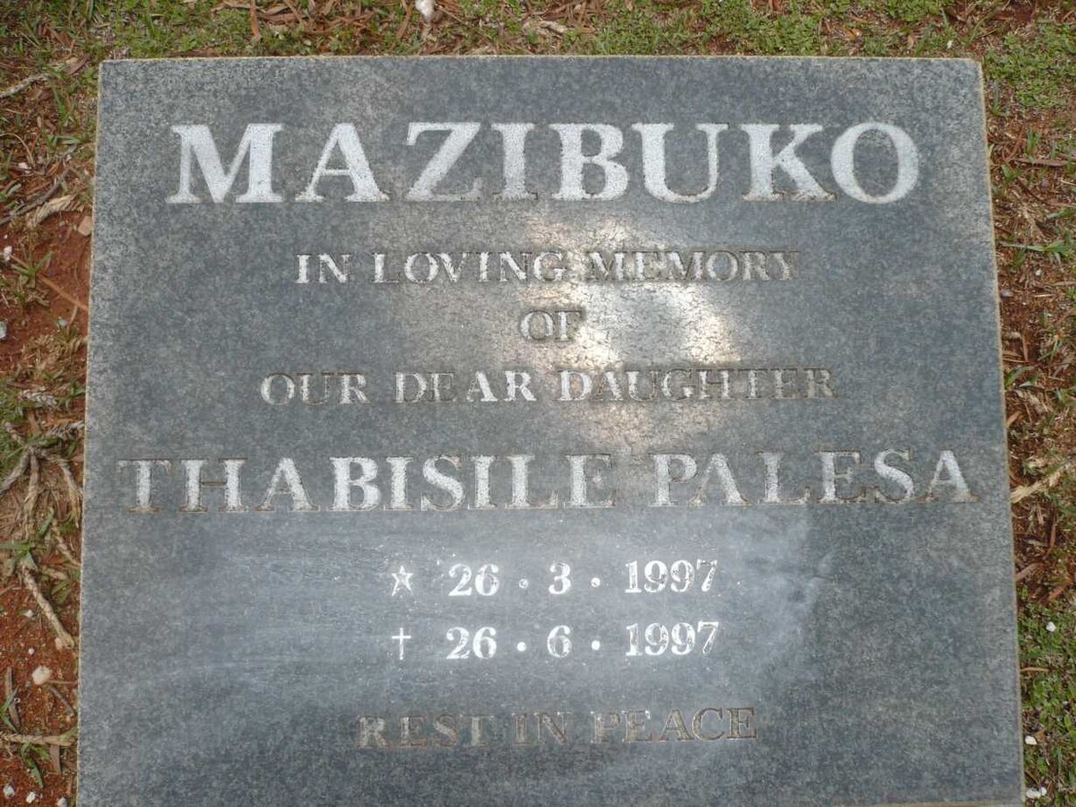 MAZIBUKO Thabisile Palesa 1997-1997