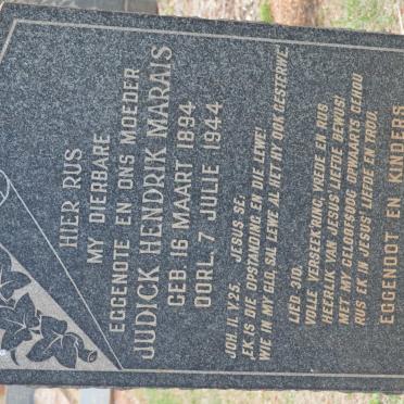 MARAIS Judick Hendrik 1894-1944