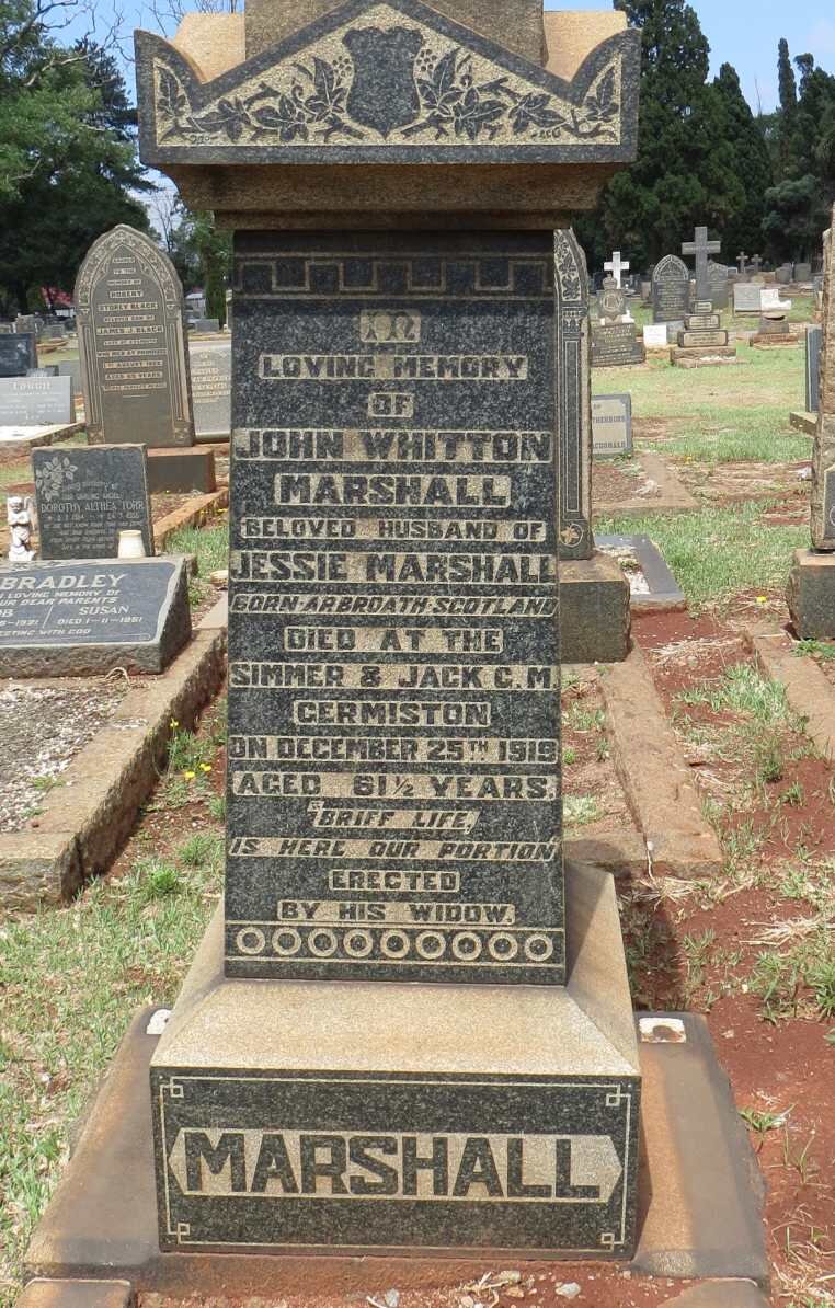 MARSHALL John Whitton -1919