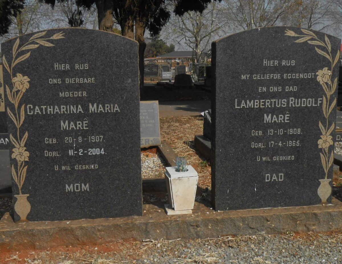 MARÉ Lambertus Rudolf 1908-1965 &amp; Catharina Maria 1907-2004