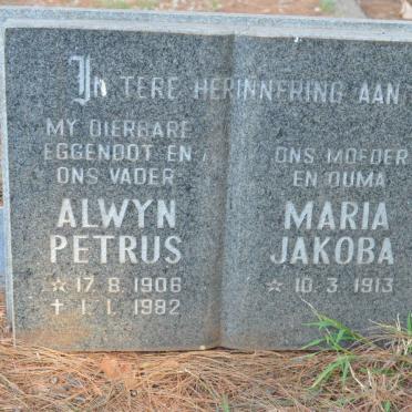 MALAN Alwyn Petrus 1906-1982 &amp; Maria Jakoba -1913-