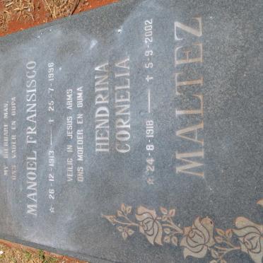 MALTEZ Manoel Fransisco 1913-1996 &amp; Hendrina Cornelia 1918-2002