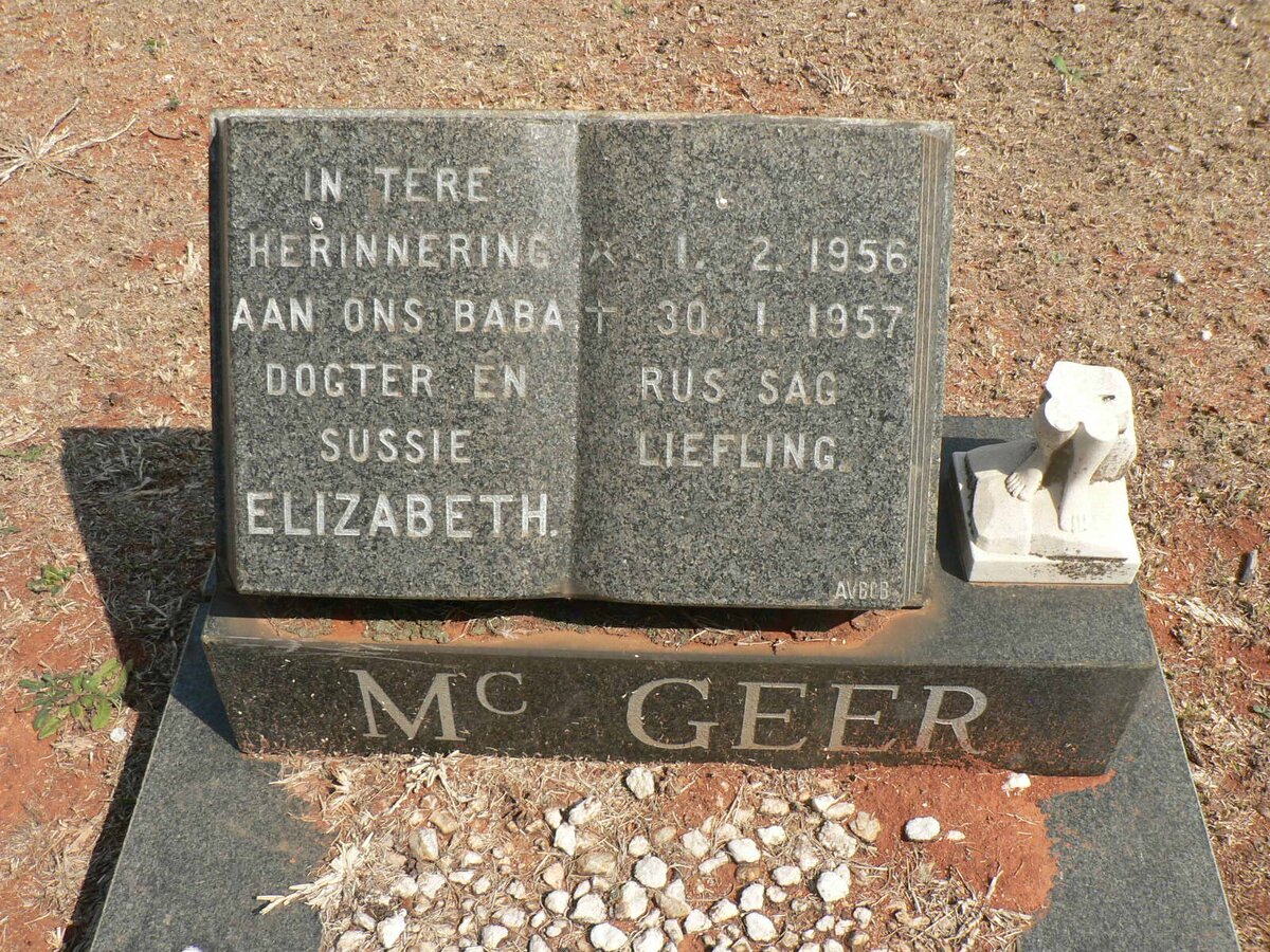 McGEER Elizabeth 1956-1957