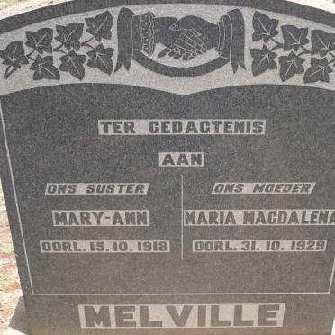MELVILLE Maria Magdalena -1929 :: MELVILLE Mary Ann -1918