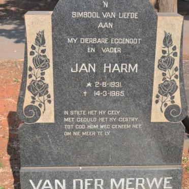 MERWE Jan Harm, van der 1931-1965