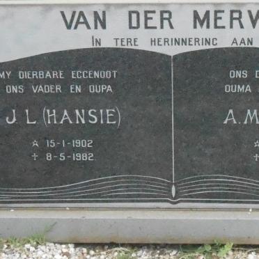 MERWE J.L., van der 1902-1982 &amp; A.M. 1907-1989