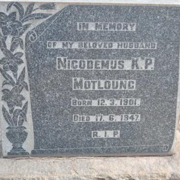 MOTLOUNG Nicodemus K.P. 1901-1947