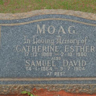 MOAG Samuel David 1864-1904 &amp; Catherina Esther 1868-1960