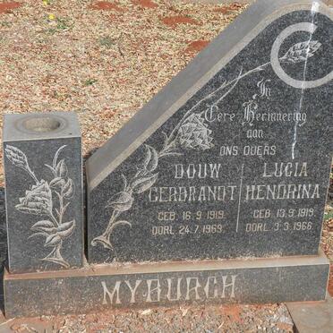 MYBURGH Douw Gerbrandt 1919-1969 &amp; Lucia Hendrina 1919-1966