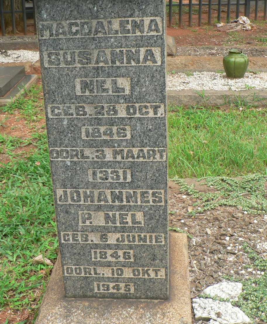 NEL Johannes P. 1846-1945 &amp; Magdalena Susanna 1846-1931