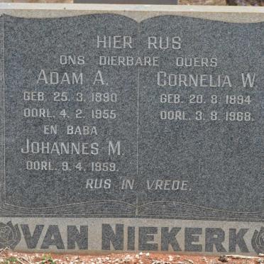 NIEKERK Adam A., van 1890-1955 &amp; Cornelia W. 1894-1968 :: VAN NIEKERK Johannes M. -1959