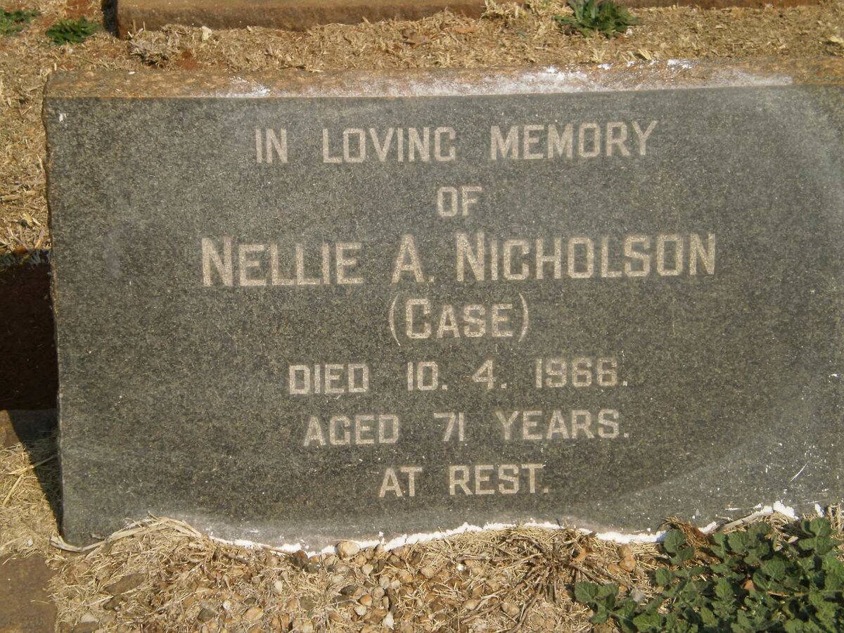 NICHOLSON Nellie A. nee CASE -1966