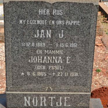 NORTJE Jan J. 1889-1961 &amp; Johanna E. YSSEL 1895-1981