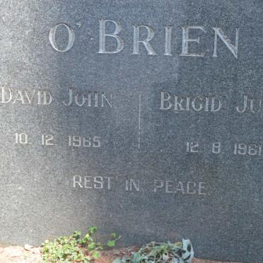 O'BRIEN David John -1965 &amp; Brigid Julia -1961