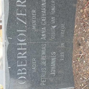 OBERHOLZER Petrus Jeremias Johannes &amp; Anna Catharina VAN TONDER