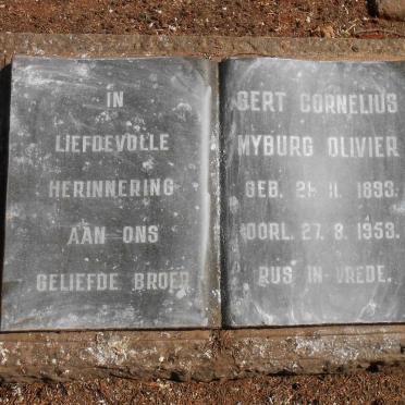 OLIVIER Gert Cornelius Myburg 1893-1953