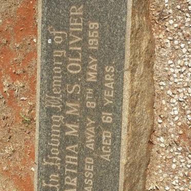 OLIVIER Martha M.M.S. -1959