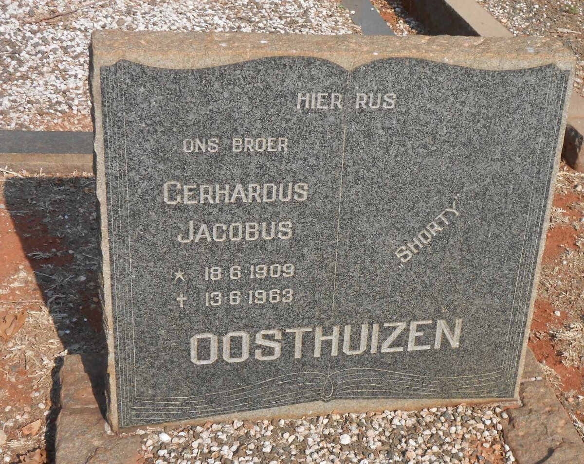 OOSTHUIZEN Gerhardus Jacobus 1909-1963