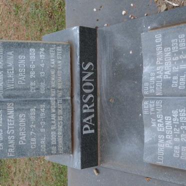 PARSONS Frans Stefanus 1898-1949 &amp; Catharina Marthina Wilhelmina 1903-1974