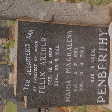 PENBERTHY Felix Arthur 1908-1958 &amp; Maria Magdalena 1909-2003 :: VAN DER MERWE Andre 1953-2014 &amp; Cora Marie 1957-2015