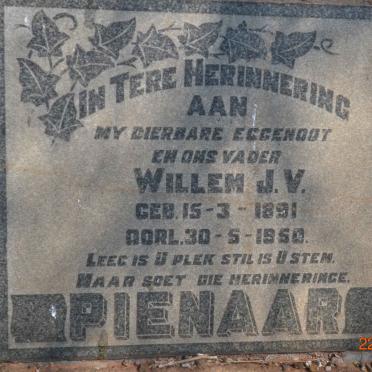 PIENAAR Willem J.V. 1891-1950