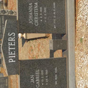 PIETERS Jan Gabriel 1905-1965 &amp; Johanna Christina 1906-1989