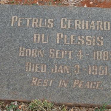 PLESSIS Petrus Gerhardus, du 1885-1951