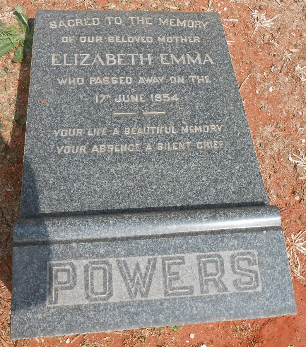 POWERS Elizabeth Emma -1954