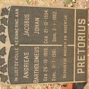 PRETORIUS Andrieas Bartholomeus 1926-1961 :: PRETORIUS Jacobus Johan 1954-1962