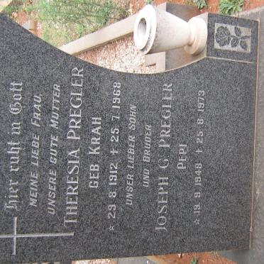 PREGLER Theresia nee KRAH 1912-1968 :: PREGLER Joseph G. 1948-1973