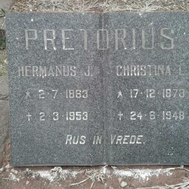 PRETORIUS Hermanus J. 1863-1953 &amp; Christina L. 1873-1948