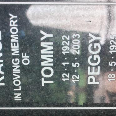 RANGE Tommy 1922-2003 &amp; Peggy 1925-2006