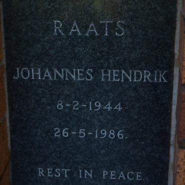 RAATS Johannes Hendrik 1944-1986