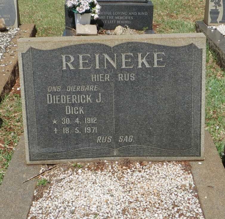 REINEKE Diederick J. 1912-1971