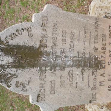 RICKARD Richard W. -1899 &amp; M.A. Elizabeth -1907