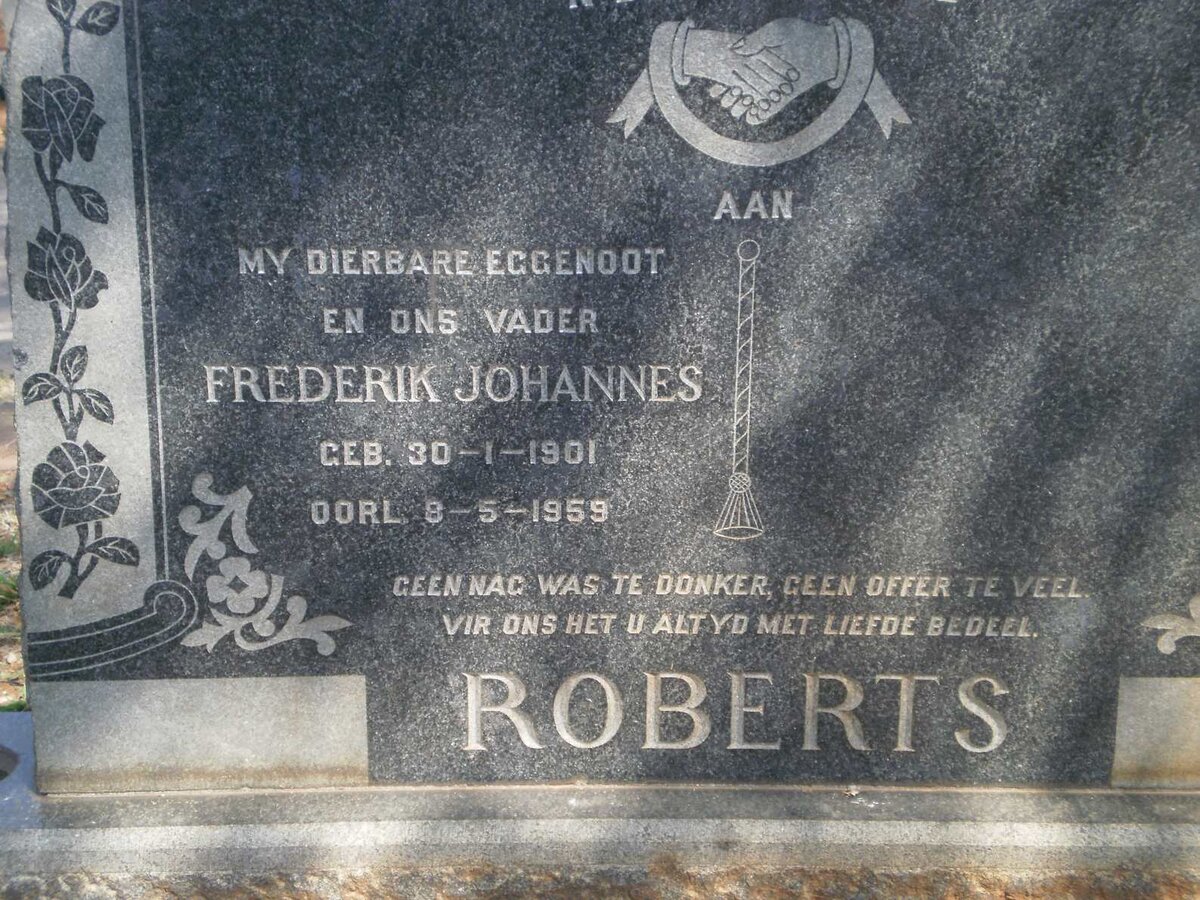 ROBERTS Frederik Johannes 1901-1959