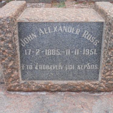 ROSS John Alexander 1885-1951