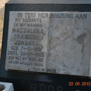 ROOS Magdalena Francina Johanna 1931-1953