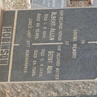 ROBINSON Albert Allen -1954 &amp; Betsy Ada -1955