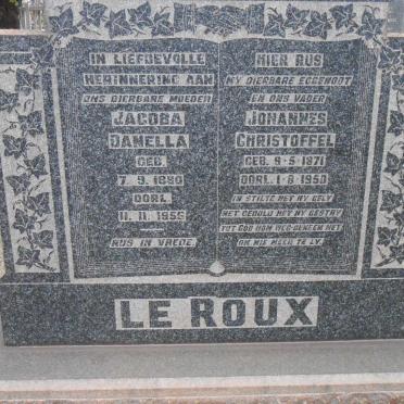ROUX Johannes Christoffel, le 1871-1950 &amp; Jacoba Danella 1880-1956
