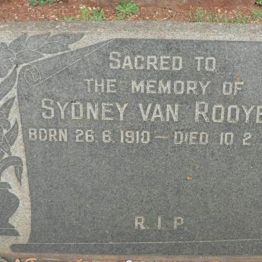 ROOYEN Sydney, van 1910-1964